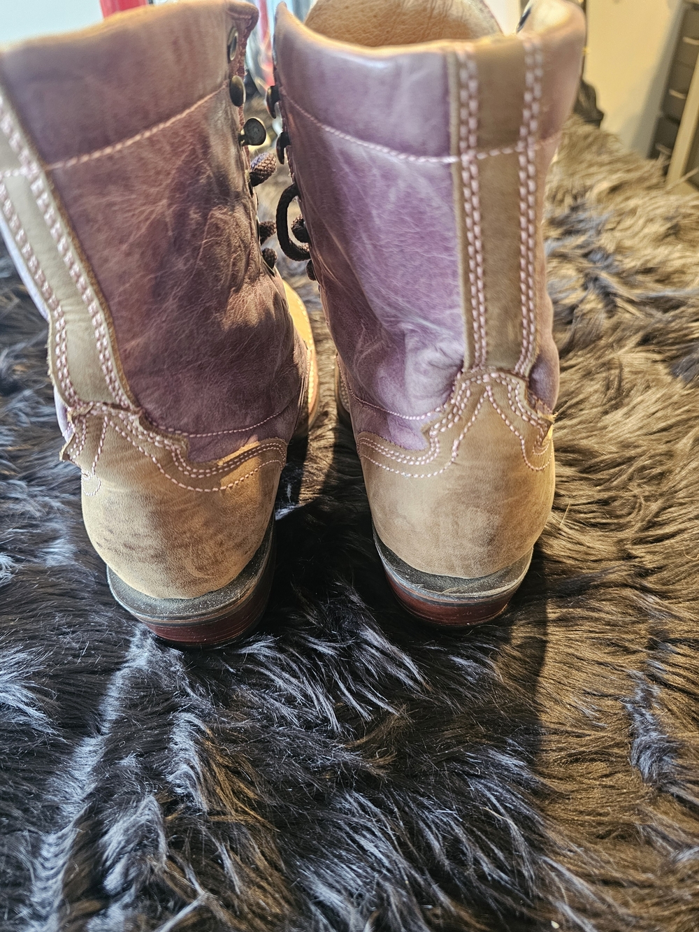 Tombstone Ultimate Rodeo Women’s Cowboy Boots Two-Tone Brown & Purple Boots - Picture 3 of 8